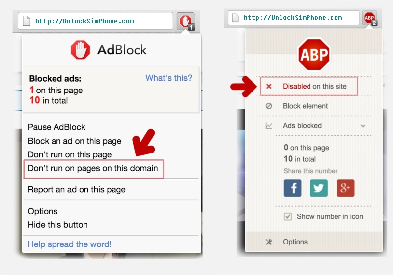 Disable Ad Block to download